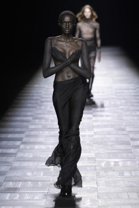 Model on the catwalk at the Ann Demeulemeester fashion show in Paris,  Spring Summer 2024 Ready To Wear Fashion Week, – A Shaded View on Fashion